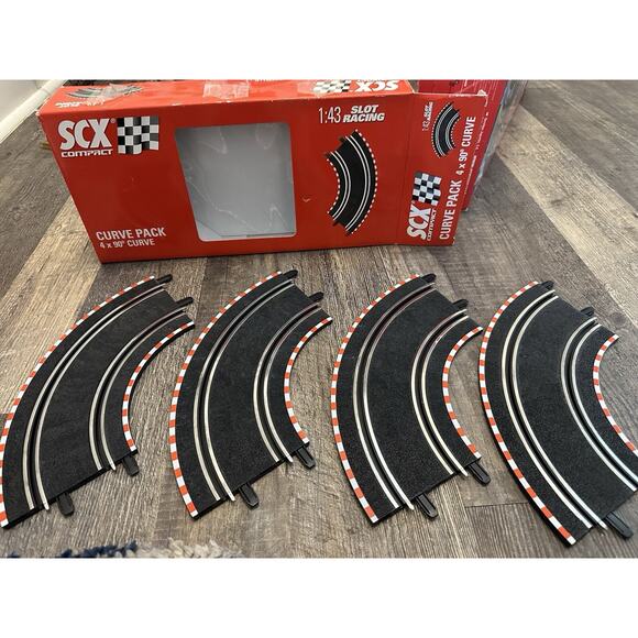 SCX Compact 90 Degree Curve 4 Pack 1:43 Slot Racing Track - In Box - Picture 3 of 3